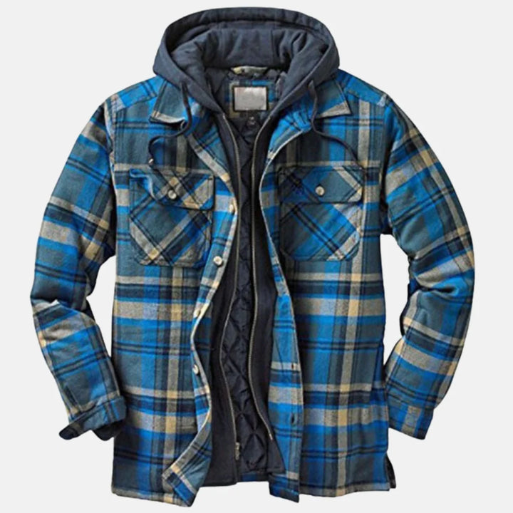 Dale | Men's Hooded Flap Pocket Plaid Winter Jacket