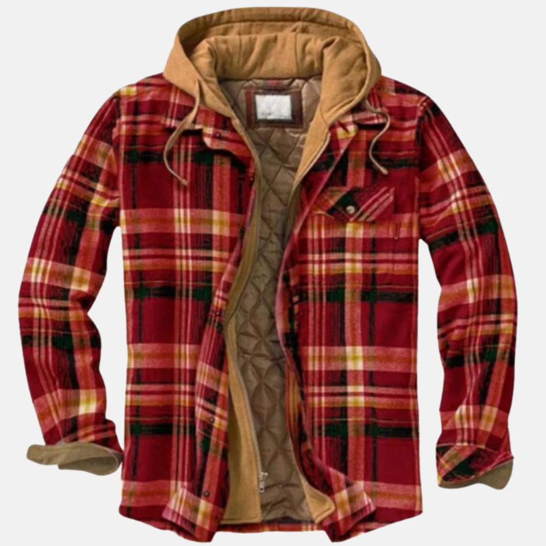 Dale | Men's Hooded Flap Pocket Plaid Winter Jacket