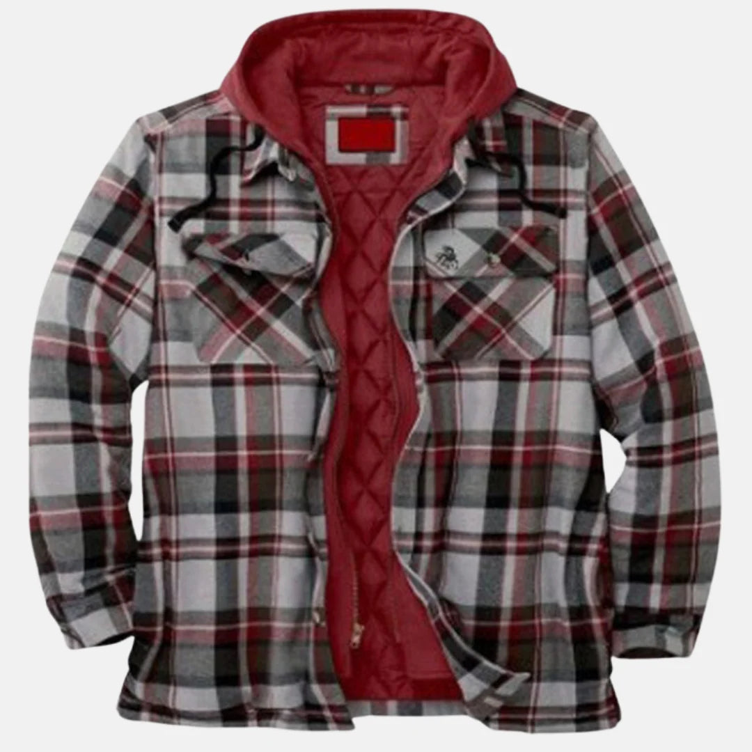 Dale | Men's Hooded Flap Pocket Plaid Winter Jacket