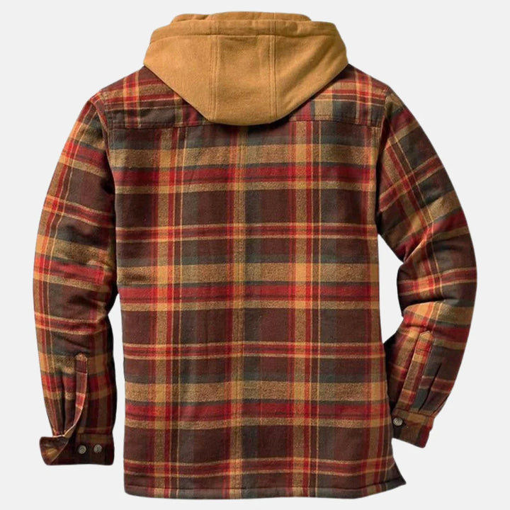 Dale | Men's Hooded Flap Pocket Plaid Winter Jacket