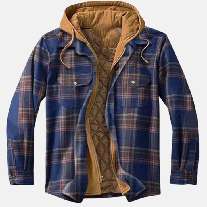 Dale | Men's Hooded Flap Pocket Plaid Winter Jacket