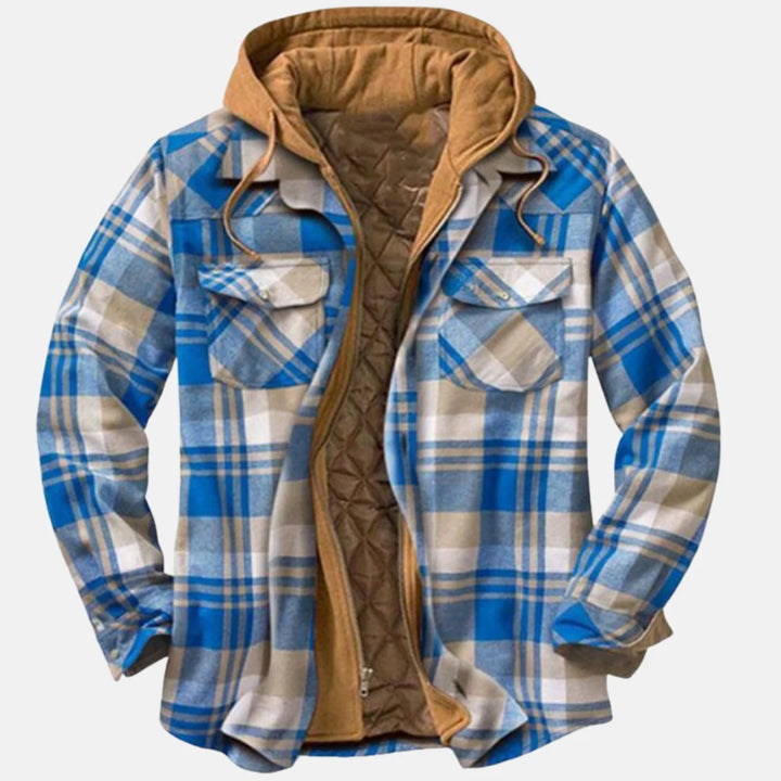 Dale | Men's Hooded Flap Pocket Plaid Winter Jacket