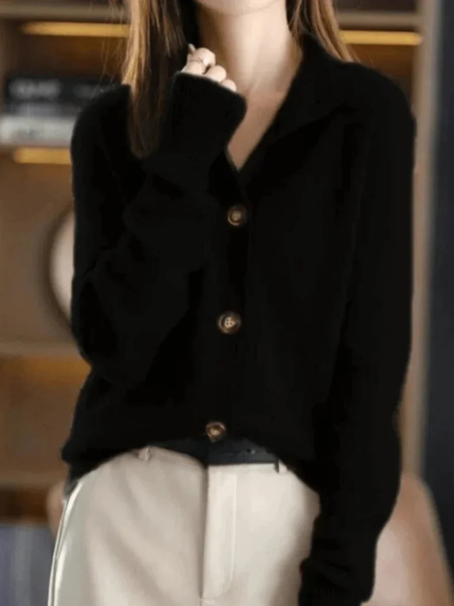 Danielle | Women's Stand Collar Relaxed Button Down Cardigan