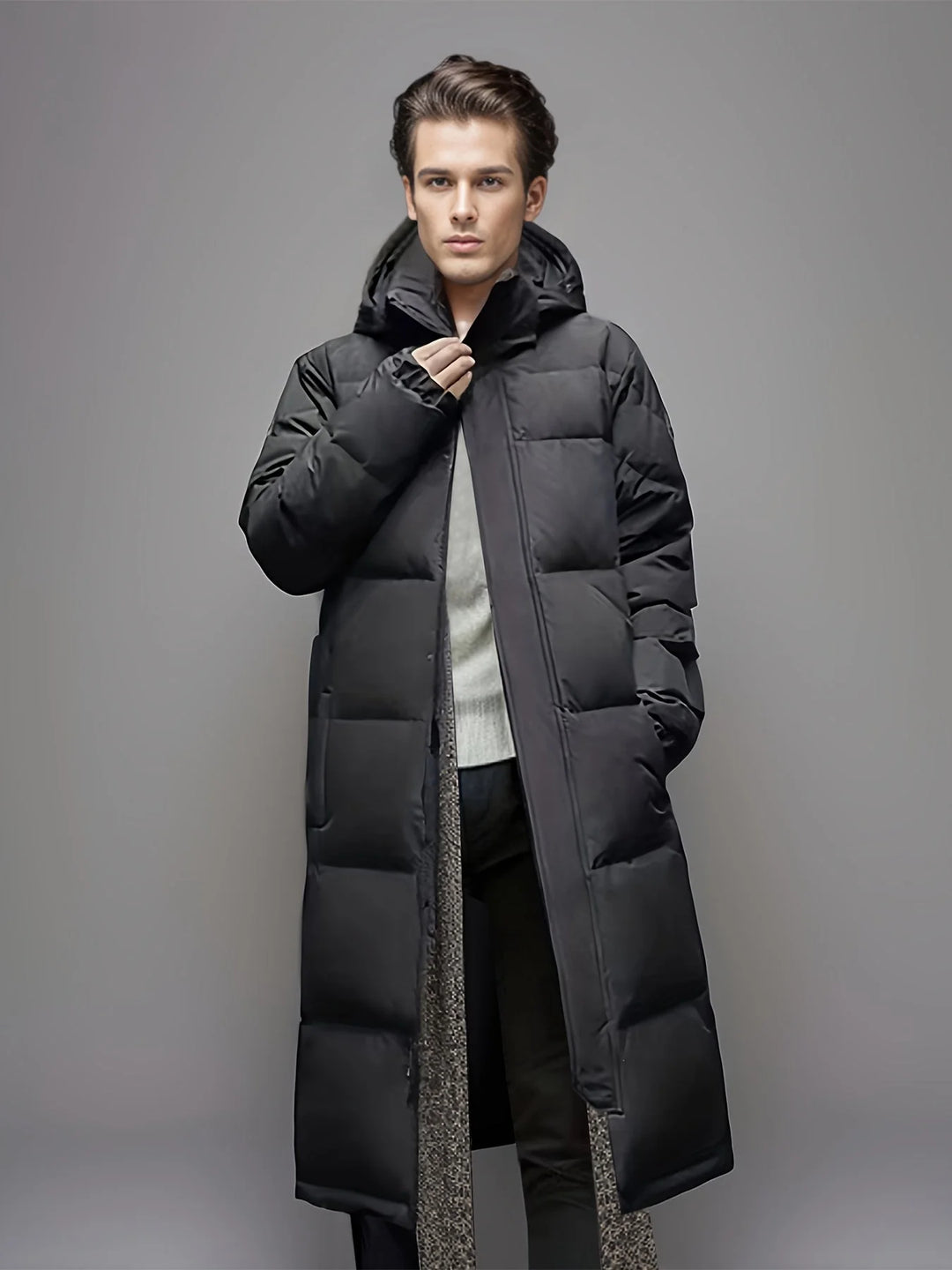 Declan | Men's Hooded Puffer Long Winter Coat