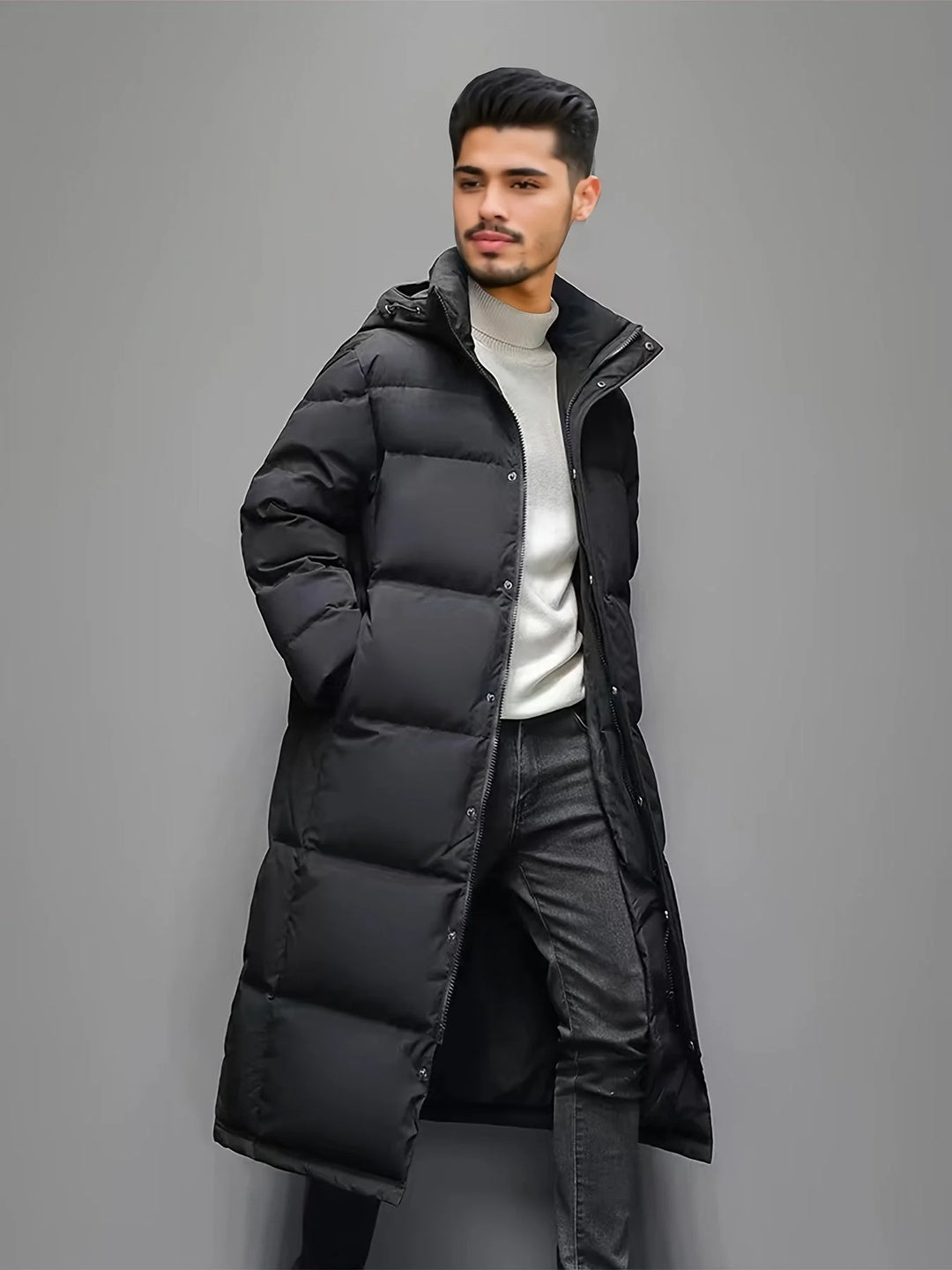 Declan | Men's Hooded Puffer Long Winter Coat
