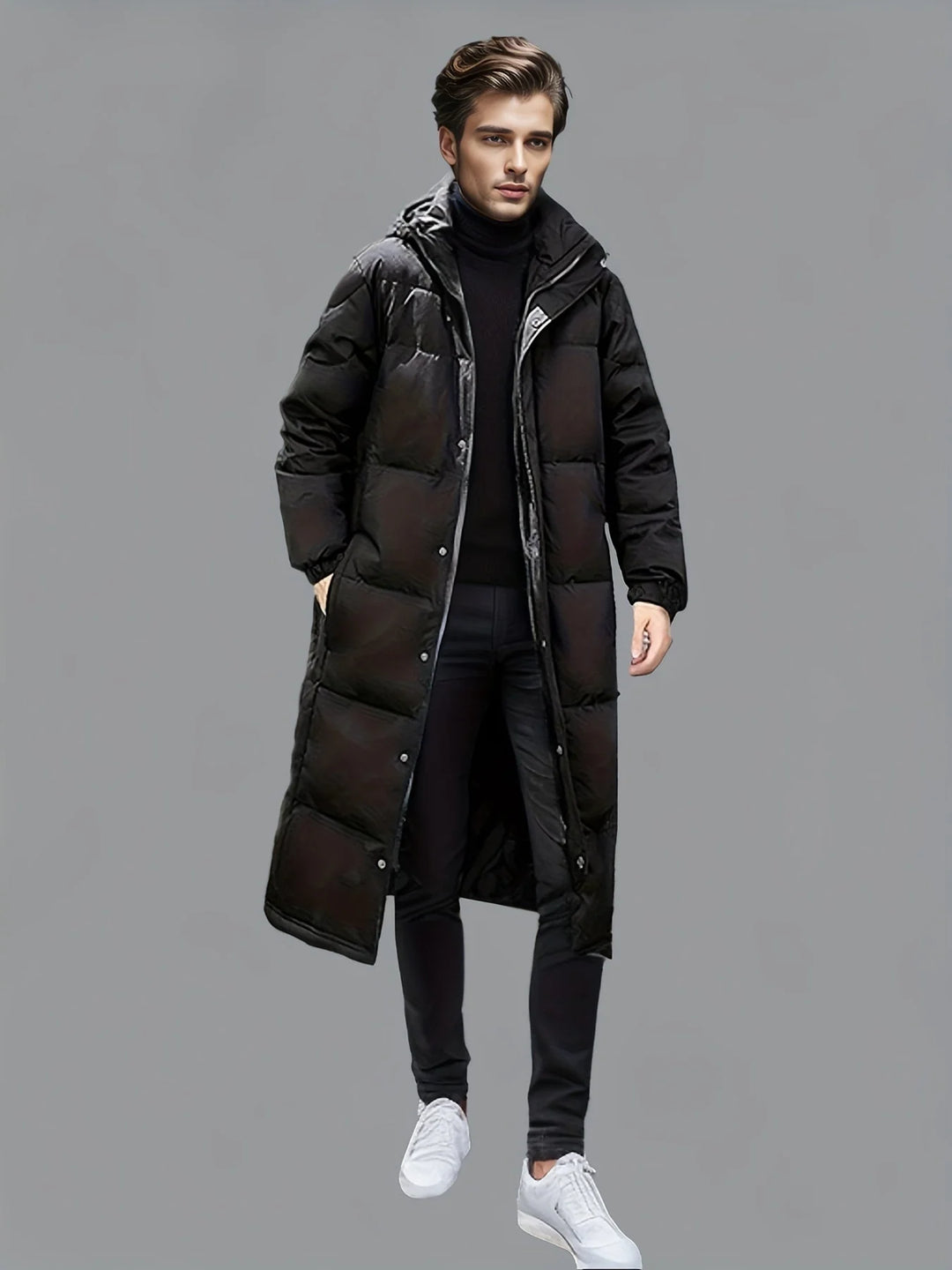 Declan | Men's Hooded Puffer Long Winter Coat