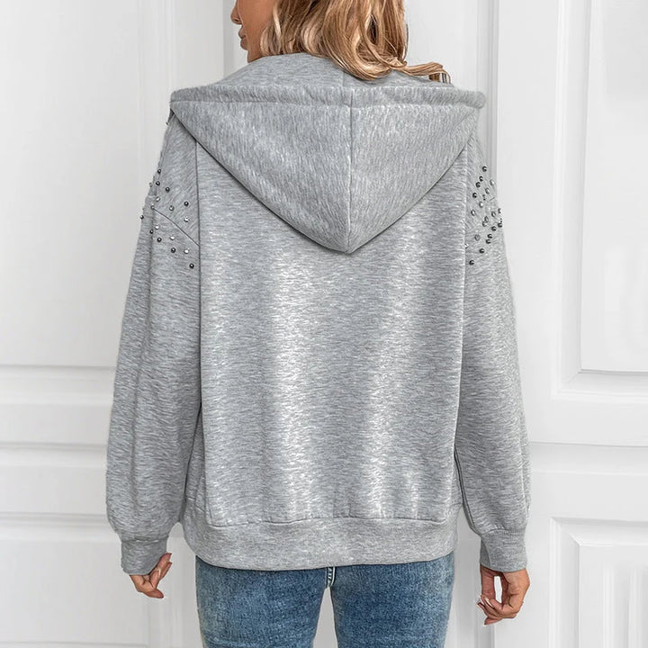 Dee | Women's Studded Zip-Up Hoodie