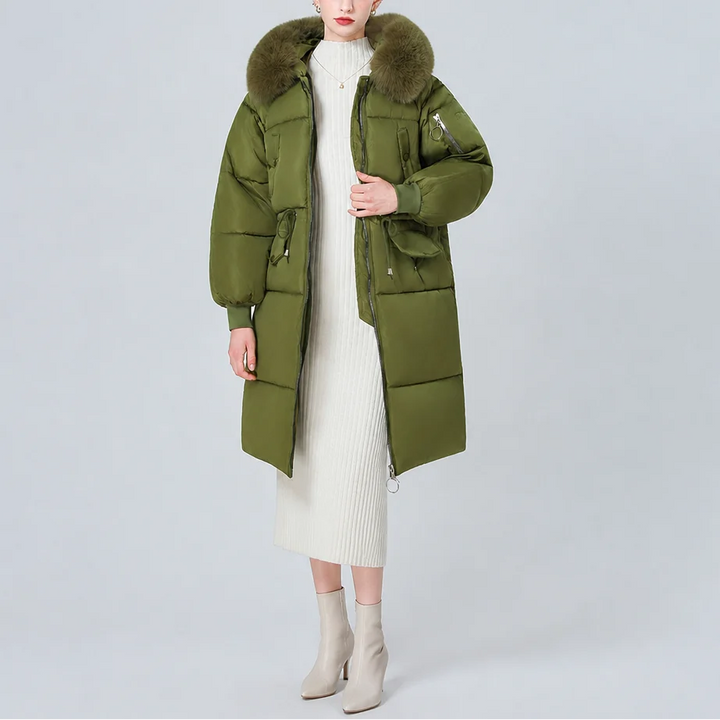 Doris | Women's Mid Length Zip Up Winter Puffer Coat