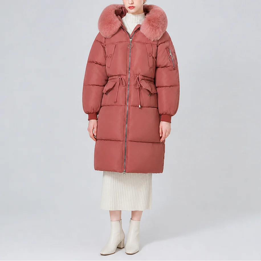 Doris | Women's Mid Length Zip Up Winter Puffer Coat
