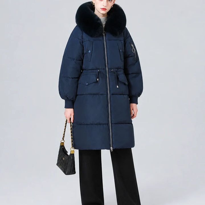 Doris | Women's Mid Length Zip Up Winter Puffer Coat