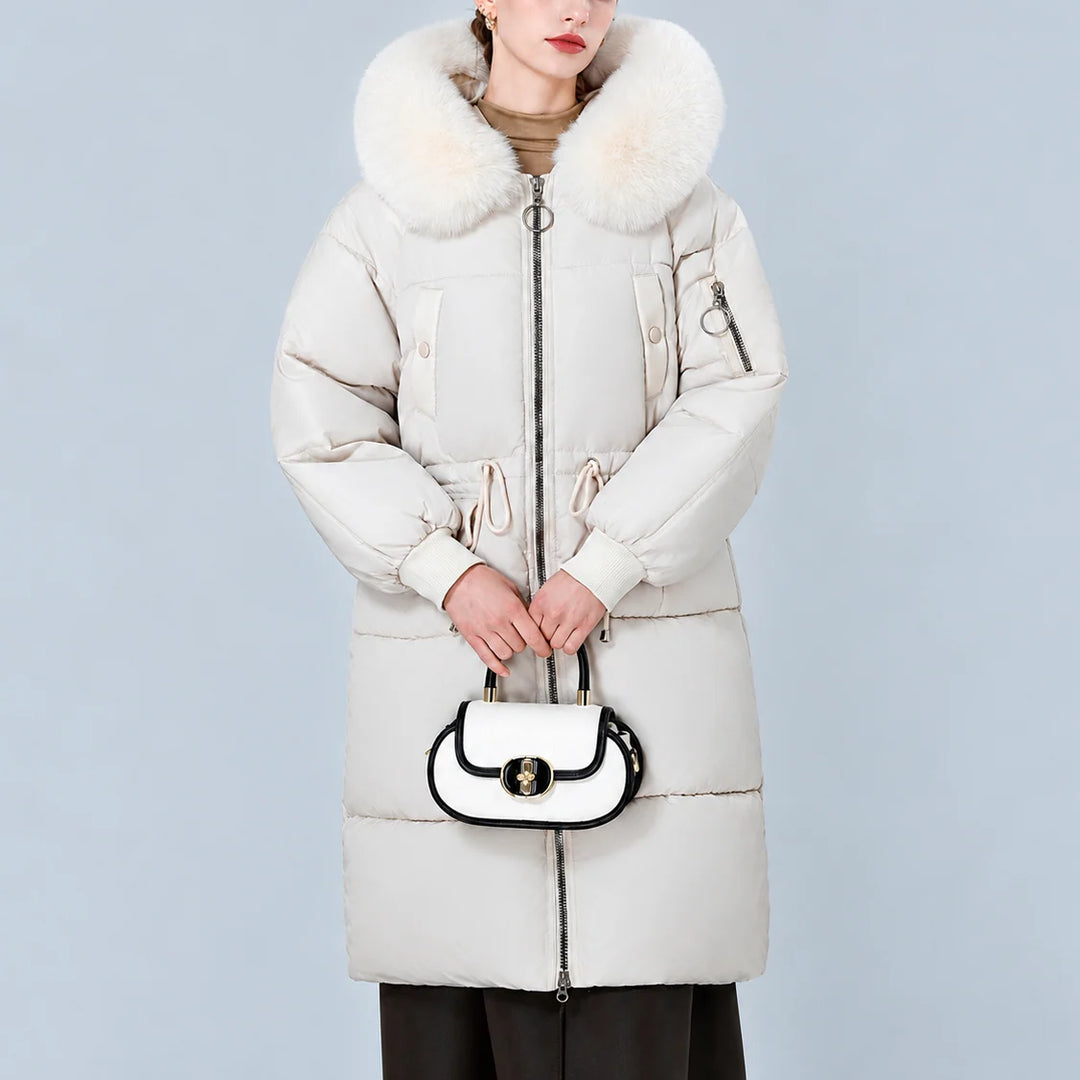Doris | Women's Mid Length Zip Up Winter Puffer Coat