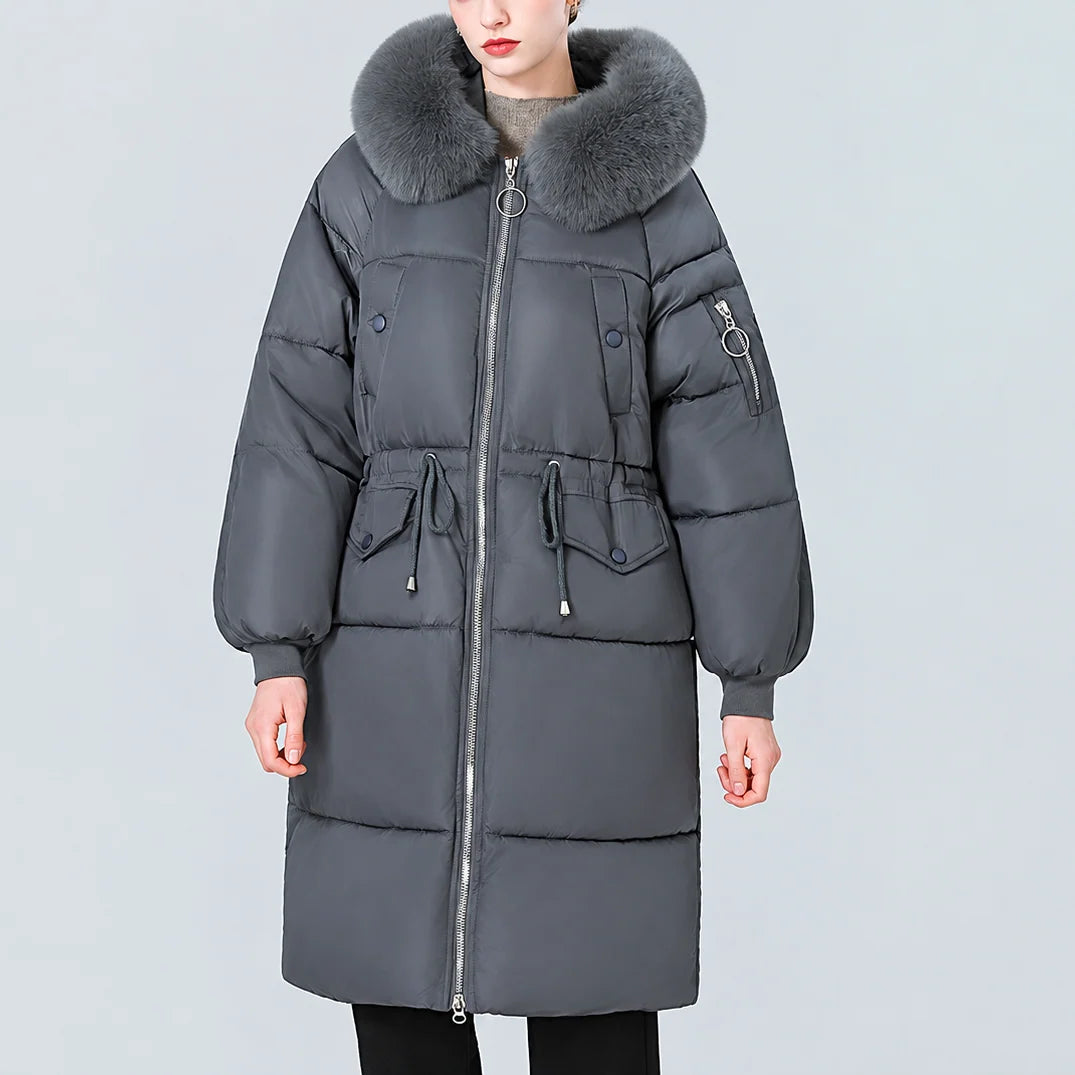 Doris | Women's Mid Length Zip Up Winter Puffer Coat