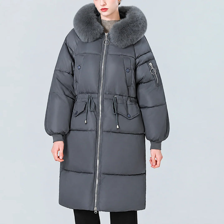 Doris | Women's Mid Length Zip Up Winter Puffer Coat