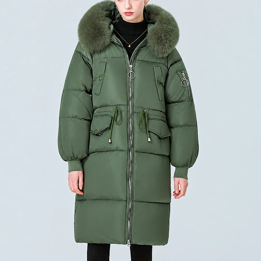 Doris | Women's Mid Length Zip Up Winter Puffer Coat