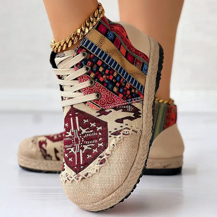 Talia | Boho Patterned High-Top Sneakers