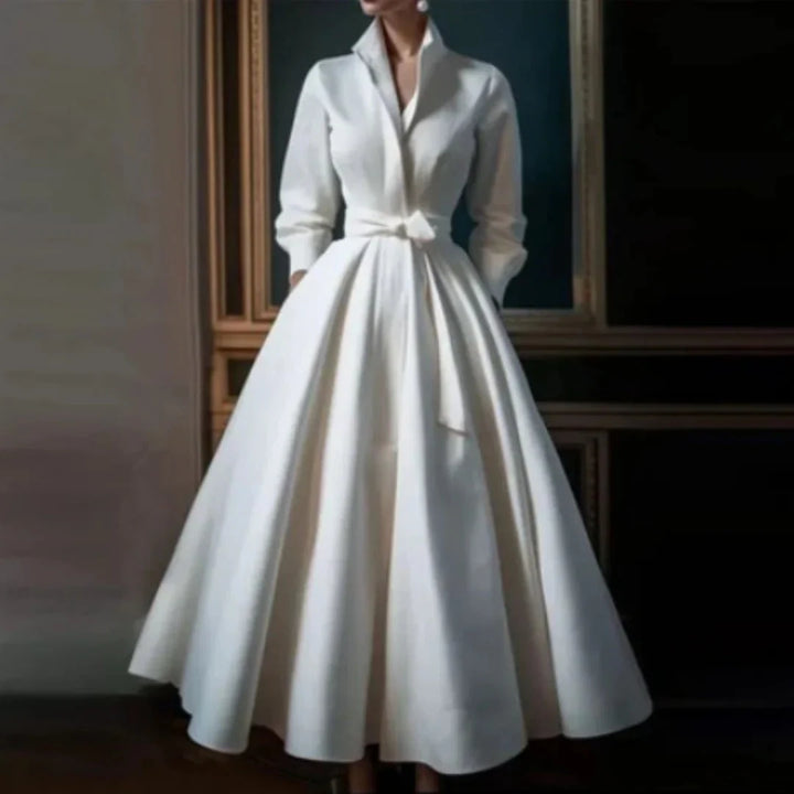Edie | Women's Relaxed Collared Midi Shirt Dress