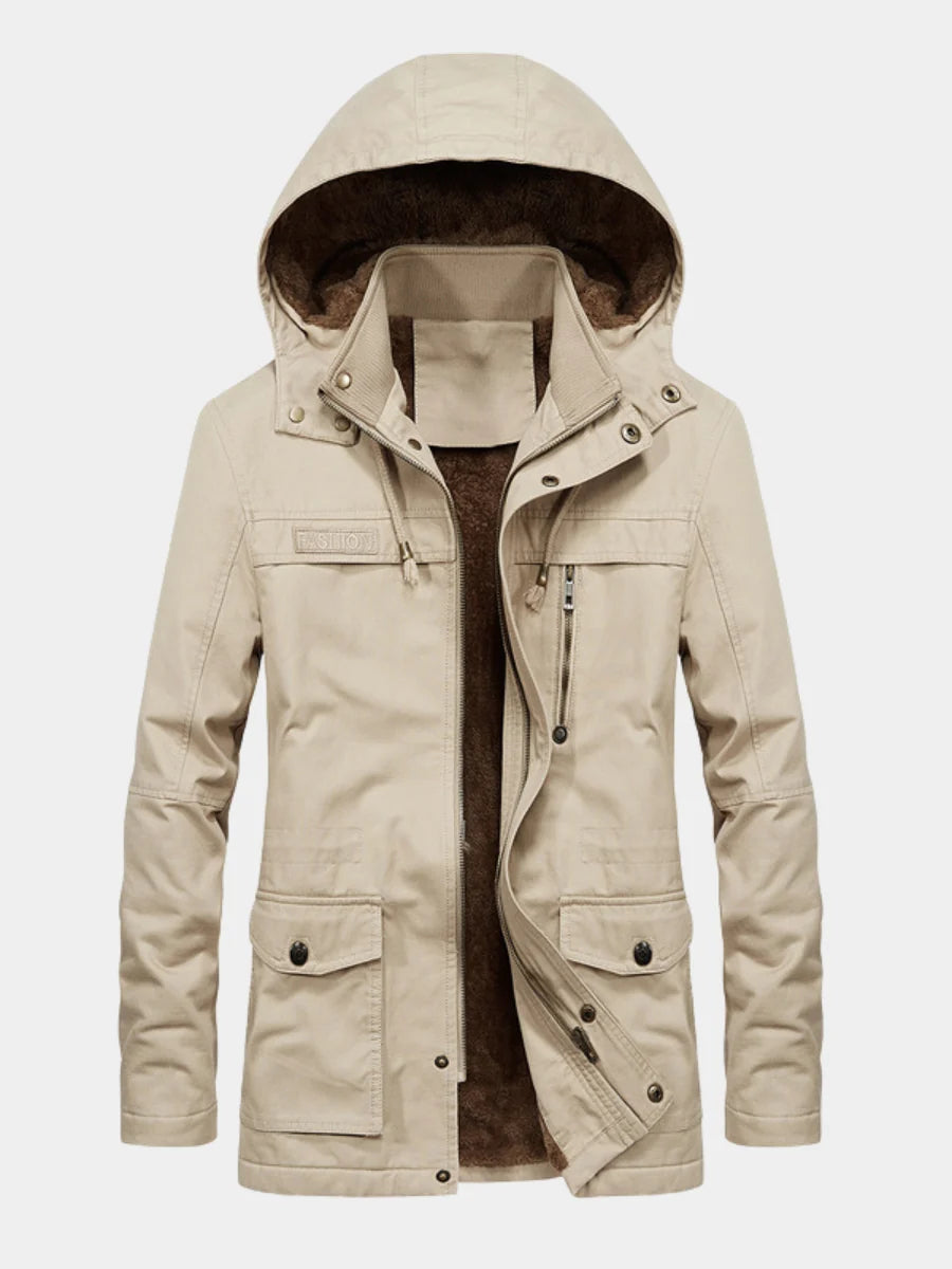 Edmund | Men's Hooded Lined Zip Front Work Jacket
