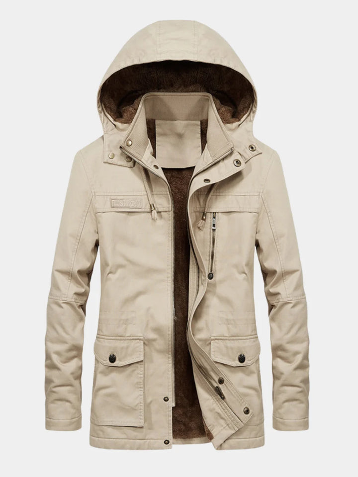 Edmund | Men's Hooded Lined Zip Front Work Jacket