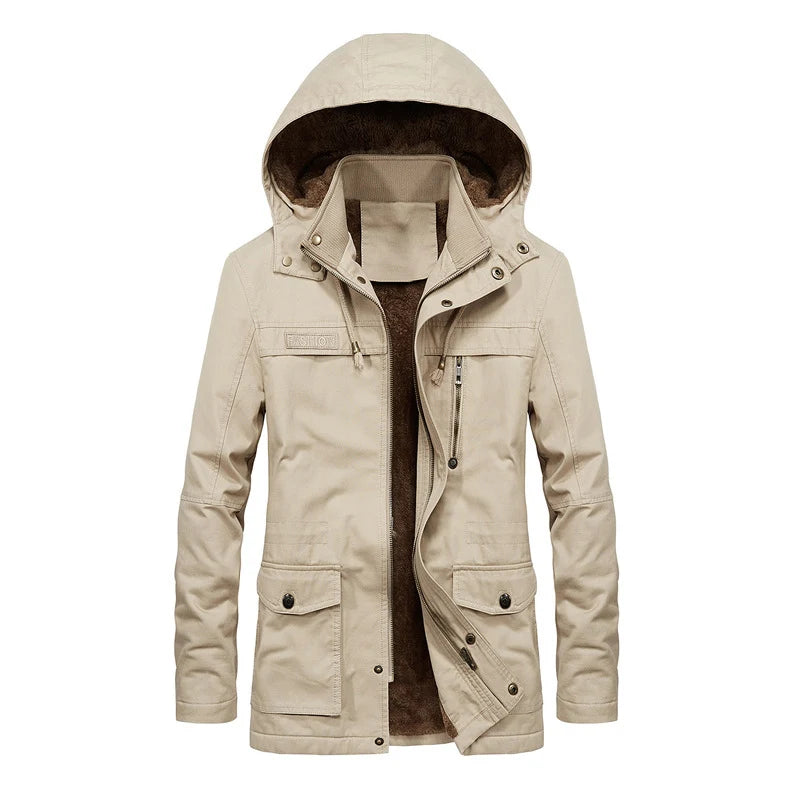 Edmund | Men's Hooded Lined Zip Front Work Jacket