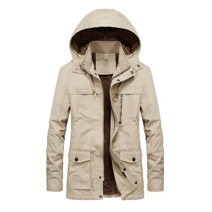 Edmund | Men's Hooded Lined Zip Front Work Jacket