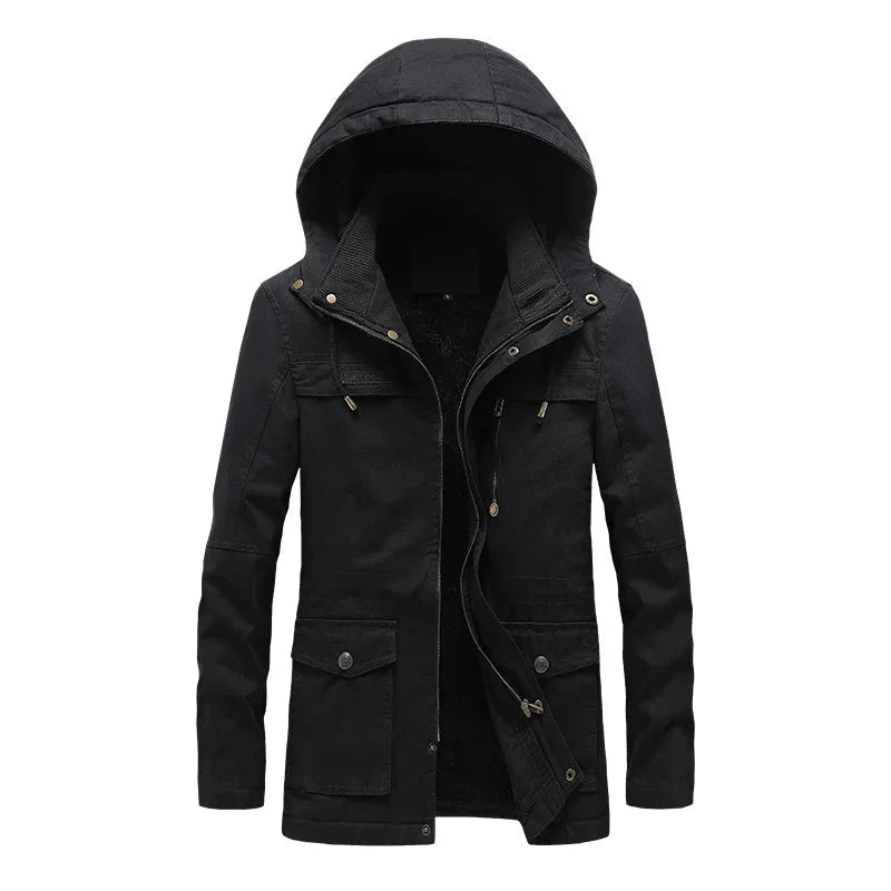 Edmund | Men's Hooded Lined Zip Front Work Jacket