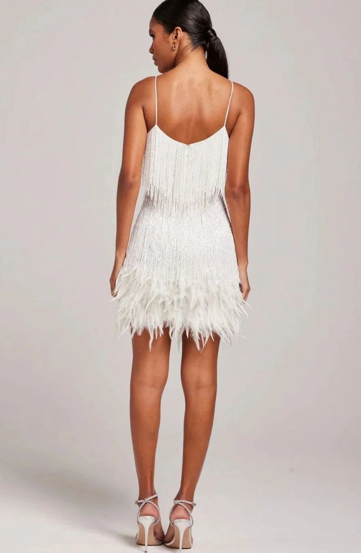 Eleanor | Women's Beaded Fringe Mini Dress
