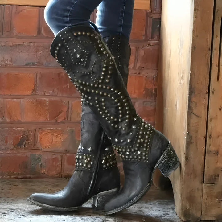 Ellie | Women's Studded Western Boots