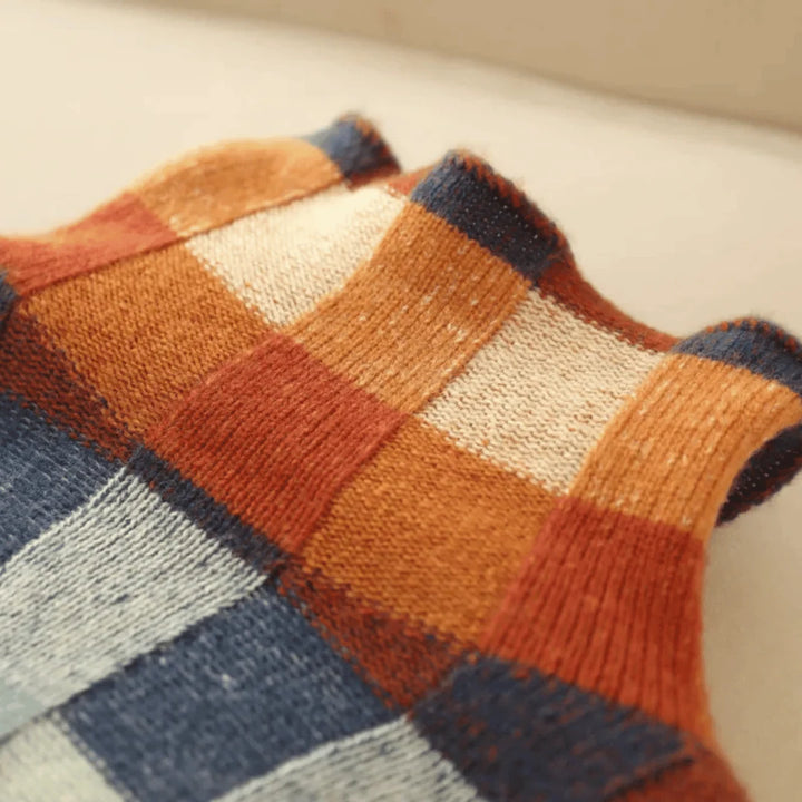 Emmanuelle | Women's Patchwork Turtleneck Sweater