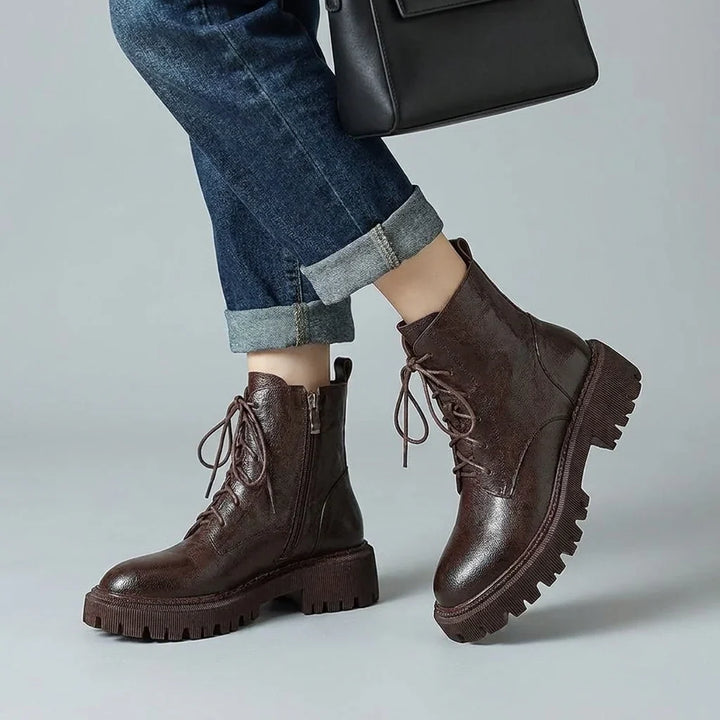 Esme | Women's Lace Up Lug Sole Chunky Boots