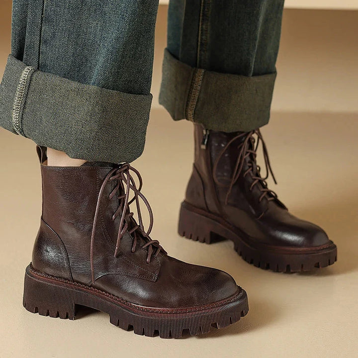 Esme | Women's Lace Up Lug Sole Chunky Boots