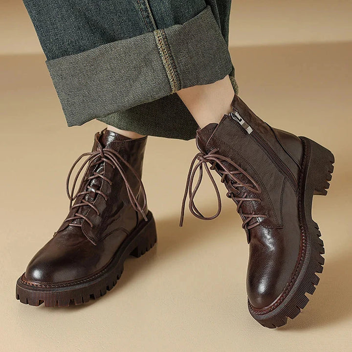 Esme | Women's Lace Up Lug Sole Chunky Boots