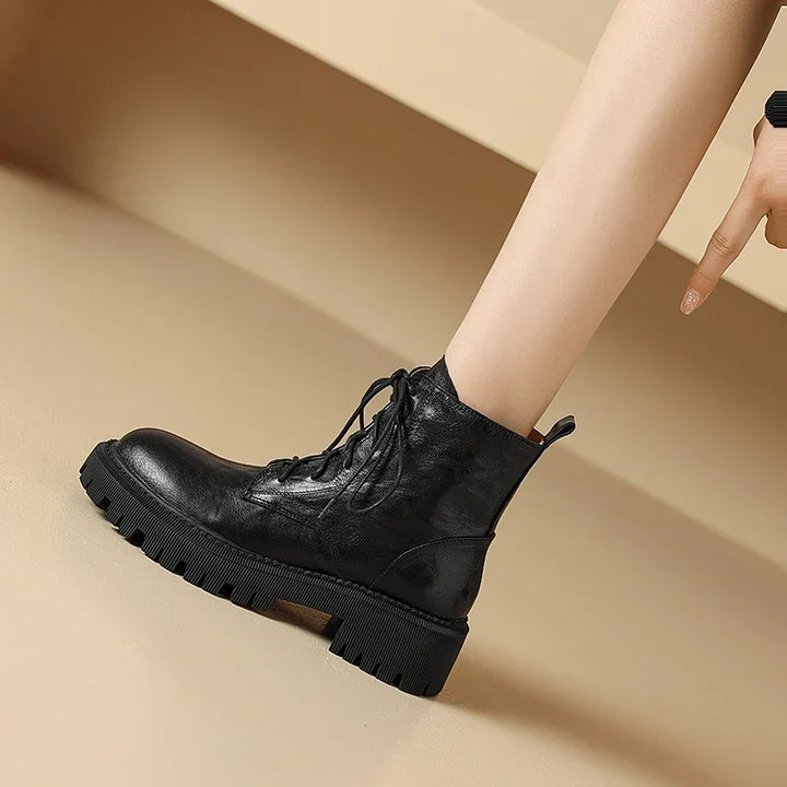 Esme | Women's Lace Up Lug Sole Chunky Boots