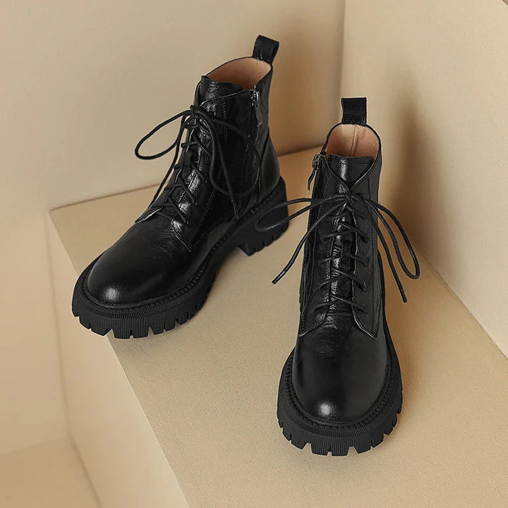 Esme | Women's Lace Up Lug Sole Chunky Boots