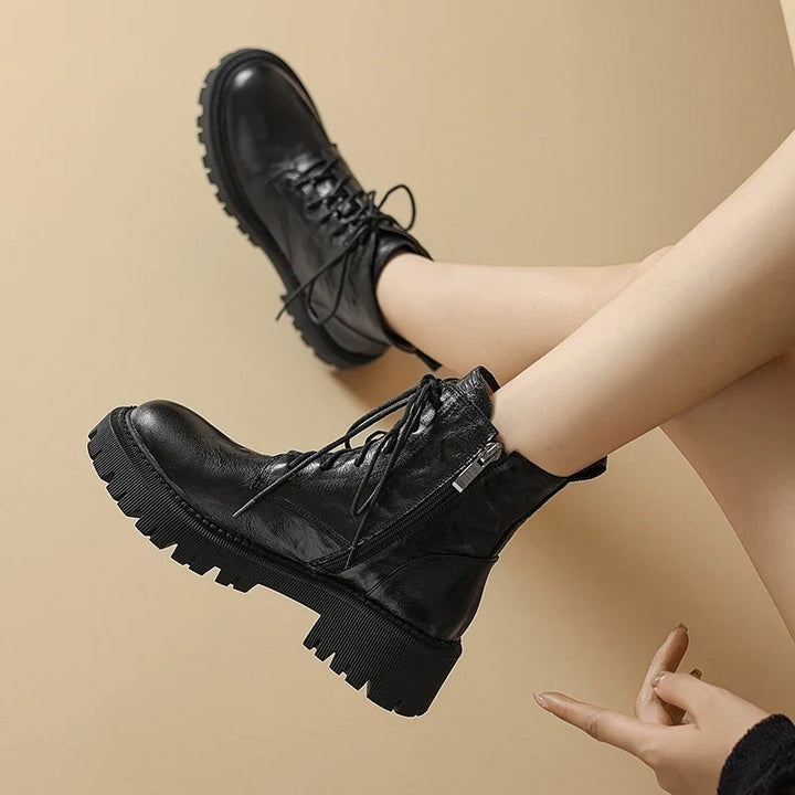 Esme | Women's Lace Up Lug Sole Chunky Boots