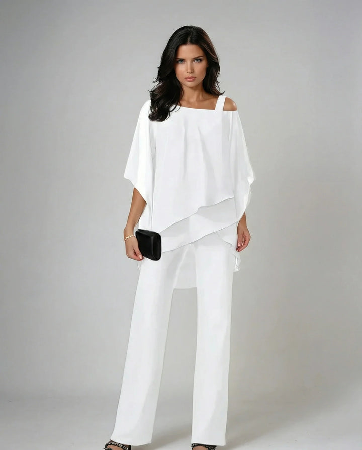 Faye | Women's Cold-Shoulder Wide-Leg Set