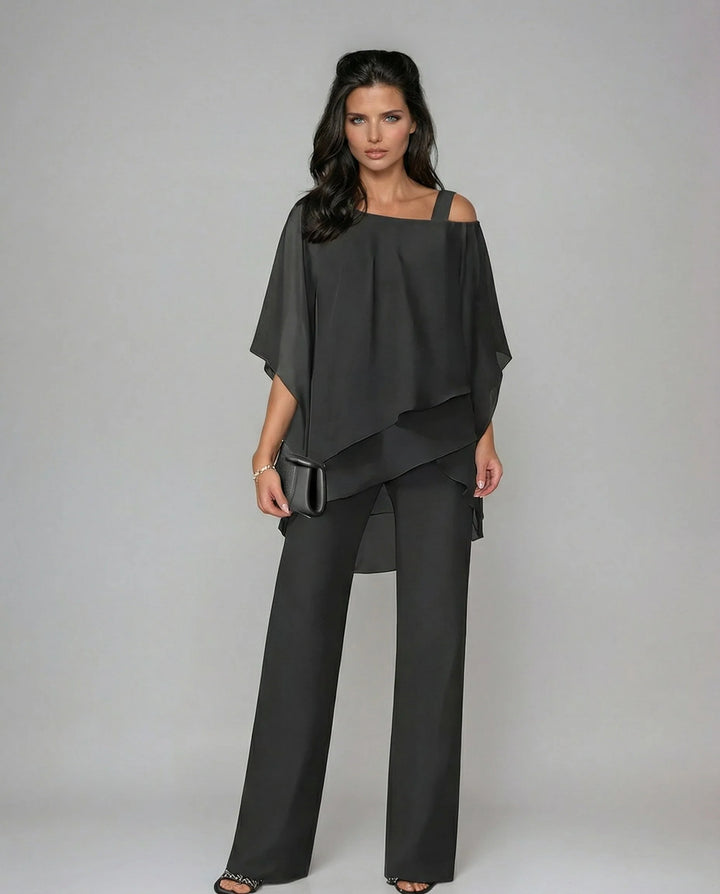 Faye | Women's Cold-Shoulder Wide-Leg Set