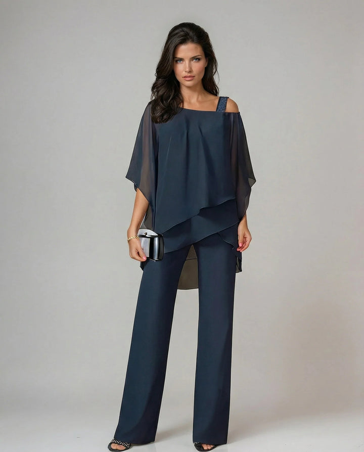Faye | Women's Cold-Shoulder Wide-Leg Set
