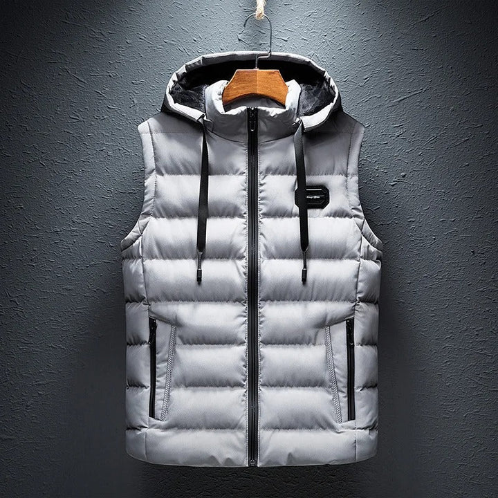 Finnegan | Men's Puffer Vest Hood Zip Fastening Padded
