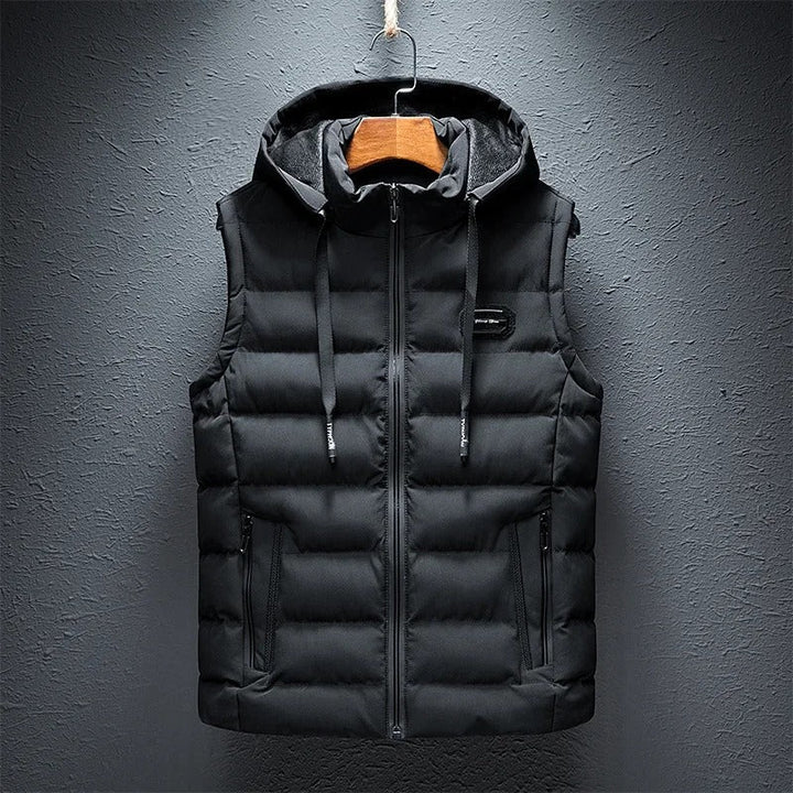Finnegan | Men's Puffer Vest Hood Zip Fastening Padded