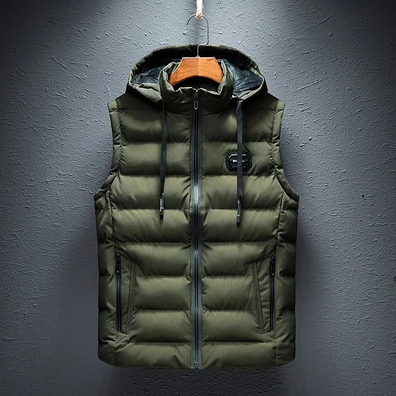 Finnegan | Men's Puffer Vest Hood Zip Fastening Padded