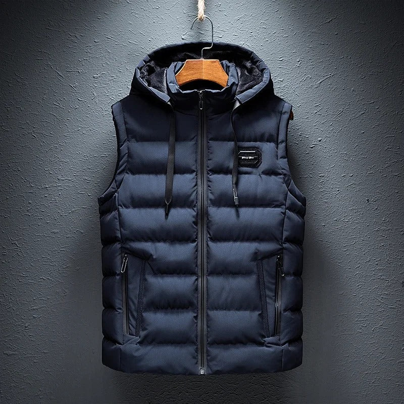 Finnegan | Men's Puffer Vest Hood Zip Fastening Padded