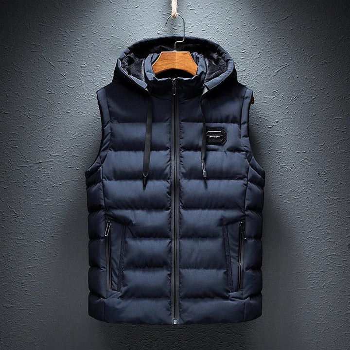Finnegan | Men's Puffer Vest Hood Zip Fastening Padded