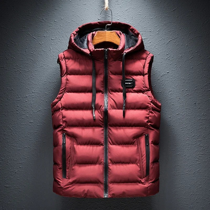 Finnegan | Men's Puffer Vest Hood Zip Fastening Padded