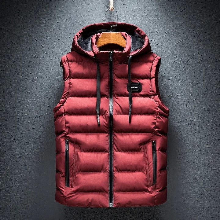 Finnegan | Men's Puffer Vest Hood Zip Fastening Padded