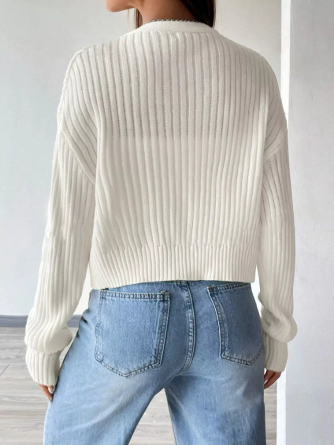 Francine | Women's Cropped Ribbed Cardigan