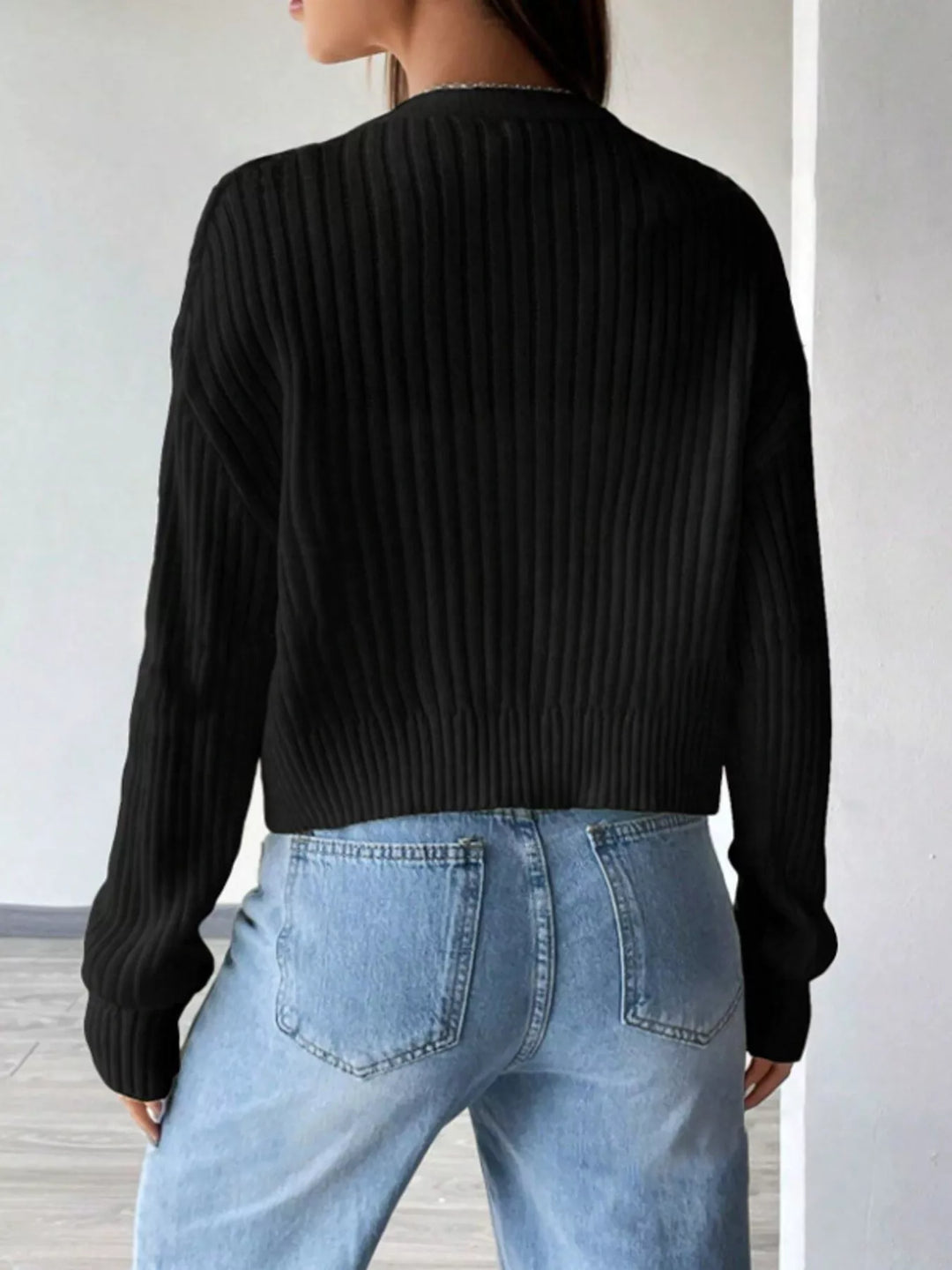Francine | Women's Cropped Ribbed Cardigan