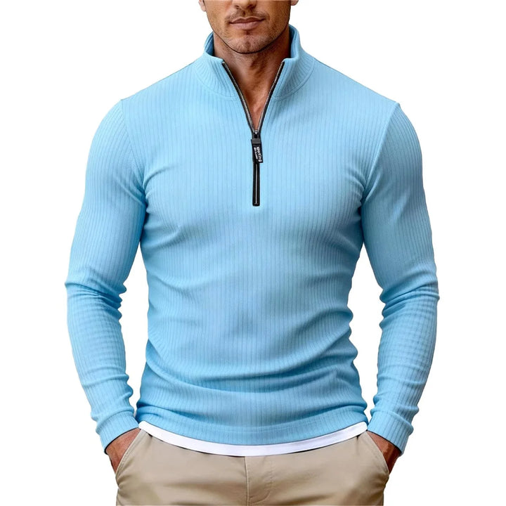 Fraser | Men's Slim Fit Ribbed Half Zip Sweater