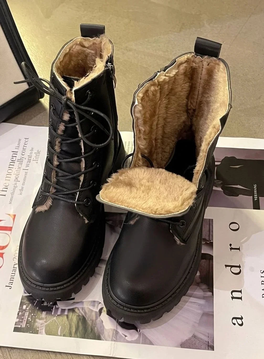 Freya | Women's Lined Lace Up Platform Boots