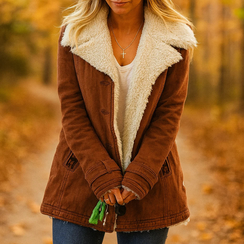 Gail | Women's Sherpa-Collar Button Jacket