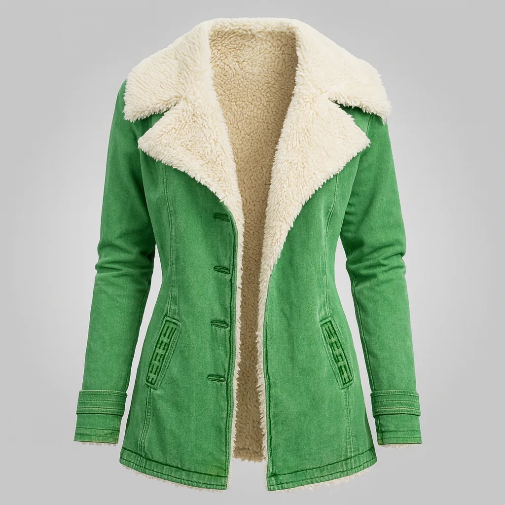 Gail | Women's Sherpa-Collar Button Jacket